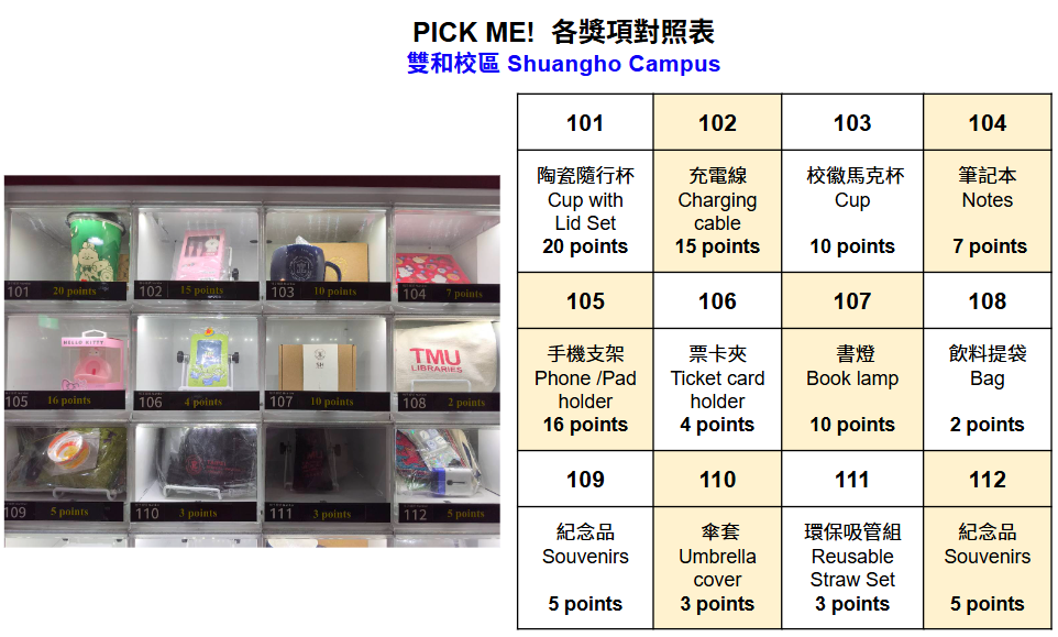 Pick Me! rewards (SH)