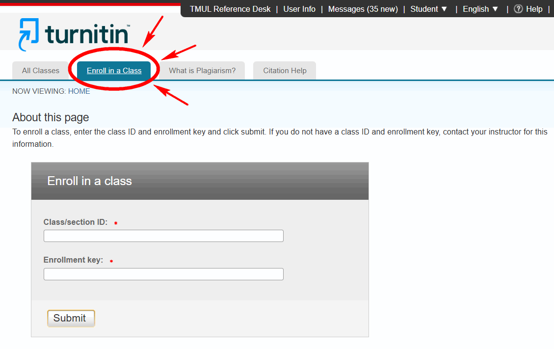 Enroll in a new class