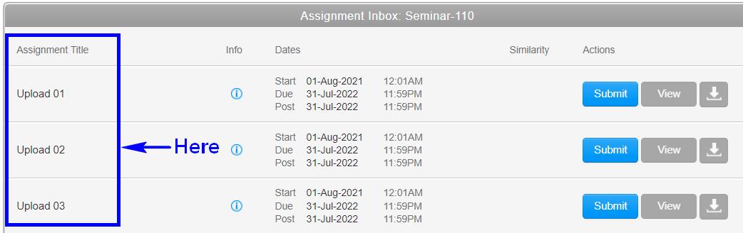 Turnitin-assignment title